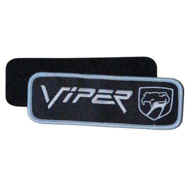 Imagem de Patch bordado Dodge Viper Sneaky Pete Logo 11,4 cm x 3,8 cm | Adesivos de gancho e laço para roupas, jaqueta jeans, mochila, chapéu e mais