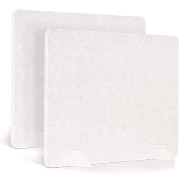 Imagem de AMUSIGHT Pacote com 2 divisórias acústicas de mesa – conjunto de painéis de privacidade independentes de 61 x 50 cm com ruído – Design redutor à prova de som, ideal para escritório, sala de aula e