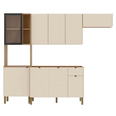 Imagem de Cozinha Compacta Balcão Sem Tampo Laura Plus Soft/freijó Z06 - Mpozenato