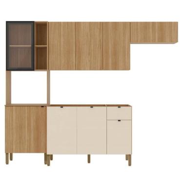 Imagem de Cozinha Compacta Balcão Sem Tampo Laura Plus Freijó/soft Z06 - Mpozenato