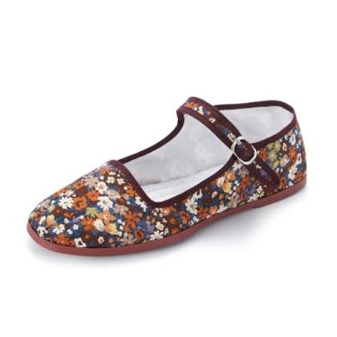 Imagem de sugarscent Sapatilhas femininas clássicas chinesas Mary Jane, chinesas, sapatilhas, fivelas, sapatos Kung Fu, Estampa marrom, 36