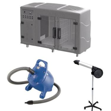 Imagem de Kit Pet Shop Máquina de Secar + Secador 5000 Black e Soprador Rx Azul 