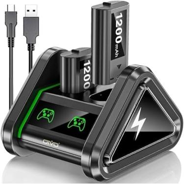 Imagem de Carregador para Baterias Xbox 2 Baterias Recarregáveis 1200mAh + Base de Carregamento para Xbox Series X|S Xbox One X|S Elite Cabo USB-C Incluso