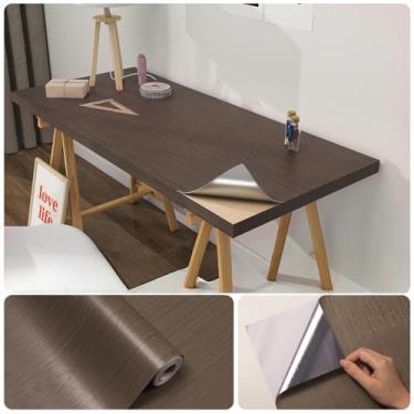 Imagem de Adesivo autoadesivo de folha de alumínio de grão de madeira de 40 x 500 cm à prova d'água e à prova de umidade móveis armário armário mesa cozinha mudança de cor adesivo - grão de madeira bálsamo-40