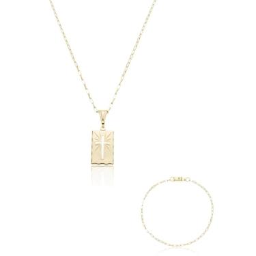 Imagem de Cordão E Pulseira e Pingente masculino De Moeda Antiga Com Banho 24k Não Suja+ Envio Agora!