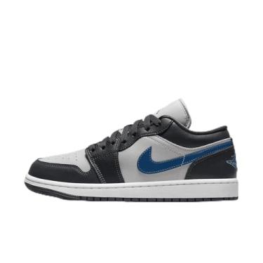 Imagem de Nike Tênis feminino Air Jordan 1 Low, Azul antracite/cinza neutro industrial, 36