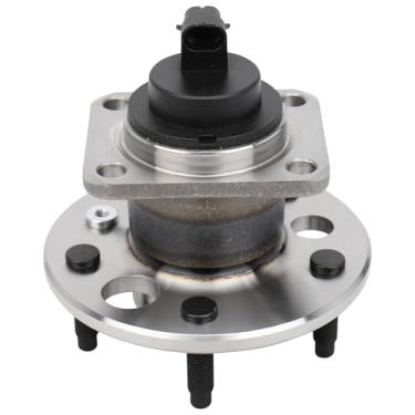 Imagem de IRONTEK Conjunto de rolamento e cubo de roda traseira 512152 compatível com Chevrolet 2004-2005 Classic/2001-2003 Malibu, para Oldsmobile 1999-2004 Alero; 5 terminais com rolamento de roda ABS e cubo