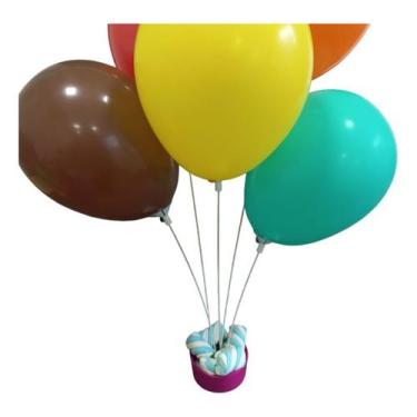 Imagem de Kit 2 Suportes Balão 5 Hastes Varetas Cachepot Festa Bexiga - Britani