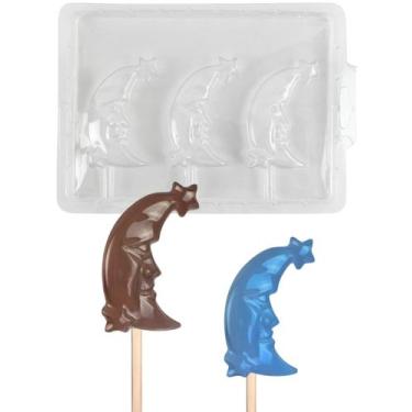 Imagem de 10 Formas Simples Pirulito Lua Mago Magia Molde P/chocolate - San Feli