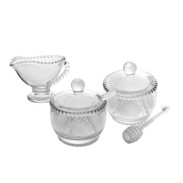 Imagem de WOLFF - Conjunto 1 Açucareiro com 1 Meleira e 1 Molheira Pearl Cristal