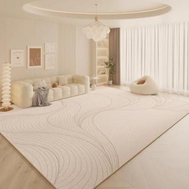 Imagem de Linha de decoração para sala de estar em estilo creme, carpete grande, tapete para quarto, vestiário macio, lavável, tapete para sala de estar (200x300 cm/I)