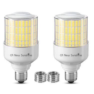 Imagem de Lâmpadas LED com sensor de movimento, 70W 8800LM E26/E39, lâmpada de segurança do crepúsculo ao amanhecer, não regulável, externa/interna para porta da frente varanda garagem porão corredor armário