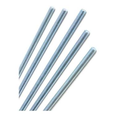 Imagem de 5 Barra Roscada Zincada (b) 1/4 Altura 1m Diametro 6,35 Mm Prateado - 