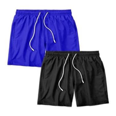 Imagem de Kit 2 Shorts Bermuda Masculino Tactel Liso Praia Academia-Masculino