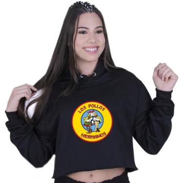 Imagem de Cropped Moletom Feminino Los Pollos Hermanos Breaking Bad - LAFRE, Pre