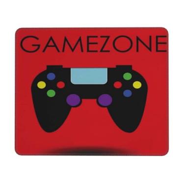 Imagem de Controle de jogo preto em fundo vermelho com base de borracha antiderrapante sombra mouse pad para jogos de escritório para computador laptop acessórios de mesa 19 x 24 cm