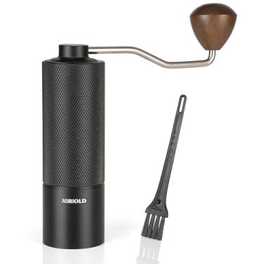 Imagem de NiRiOLD Moedor manual de café manual com 11 configurações internas ajustáveis, capacidade de 35 g com moedor cônico portátil CNC de aço inoxidável para acampamento/casa/prensa francesa/derramar, etc