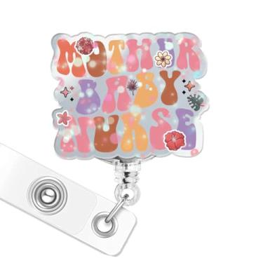 Imagem de Carretel de crachá de parto e parto para enfermagem Nicu, retrátil com clipe de identidade, carretel de crachá, presente para obstetrícias, enfermeiras neonatais, profissionais de saúde materna