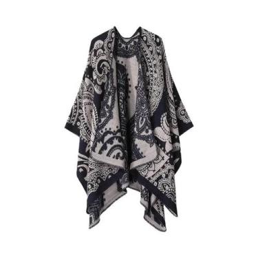 Imagem de Cachecol De Inverno Chunky De Imitação De Cashmere Para Mulheres, Esti