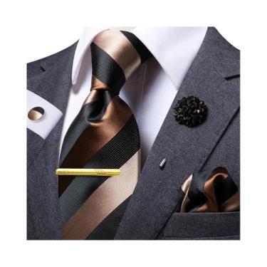 Imagem de Conjunto De Gravata De Seda Elegante Com Estampa Paisley E Abotoaduras
