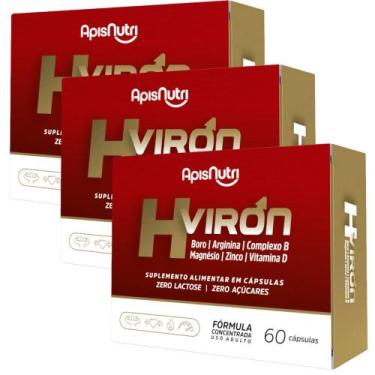 Imagem de Kit 3x H-Viron 60 Cápsulas Energia Força e Potência - Apisnutri