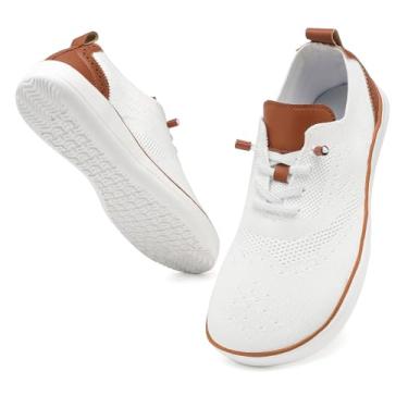 Imagem de CFVKPT Sapato social masculino Barefoot bico largo Zero Drop Oxfords tênis casual de negócios tamanho 36-44, Wwhite_e, 13 Wide