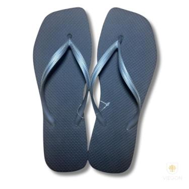 Imagem de Chinelos de Nuvem, Kit 10 Pares de Chinelo Feminino Bico Quadrado Correia Fina Slim Borracha Antiderrapante(Preto,33)