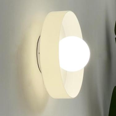 Imagem de Luminárias de parede para sala de estar Luminária de parede redonda de globo de vidro Luminária de parede circular Luminária nórdica para sala de estar Quarto Arandelas de placa G9