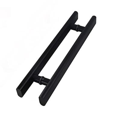 Imagem de Puxador para porta de celeiro, maçaneta de porta de vidro de madeira, maçaneta de porta com tela de escritório, equipamento de maçaneta interna/externa para porta de entrada, orifício a orifício de