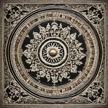 Imagem de Stickyart Papel de parede vintage de 44,5 x 203,2 cm, papel de parede de cozinha, papel de parede de teto, para quarto, preto