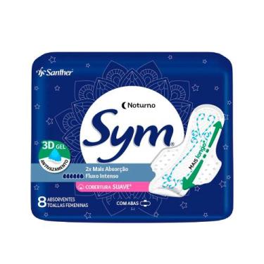Imagem de Absorvente Sym Premium Noturno Com Abas Suave Com 8 Unidades