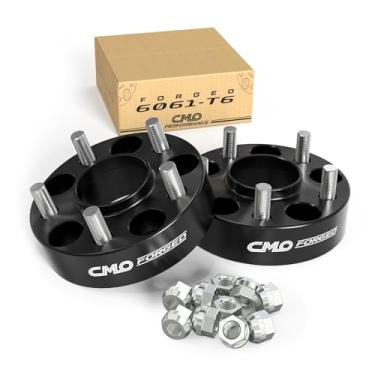 Imagem de 2 peças espaçadores de roda centralizados de cubo preto 1,5" (38 mm) padrão de parafuso 5 x 114,3 12,7 x 11,4 cm furo central 70,5 mm passo da rosca 14x1,5 compatível com Ford Mustang 2015-2022,