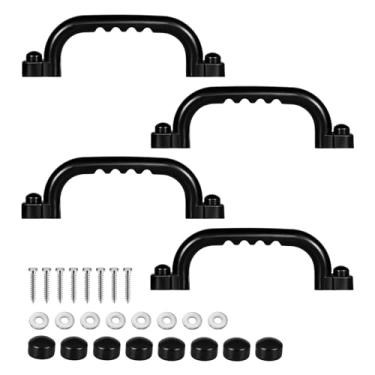 Imagem de TOPNEW 4Pcs Kids Playground Safety Handles -Swing Set & Climbing Frame Hand Grips, Multi-Color Plastic Grab Bars for Outdoor Playhouse, Jungle Gym, Climbing Frame (Black)