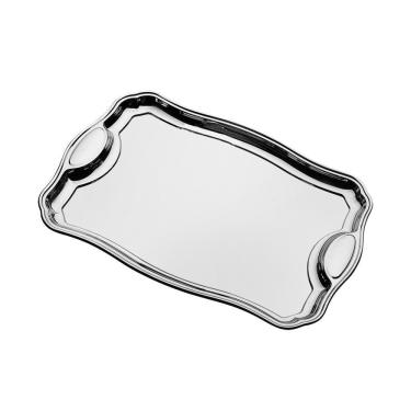 Imagem de Bandeja Tramontina Retangular Em Inox Com Alças 42 X 29 Cm