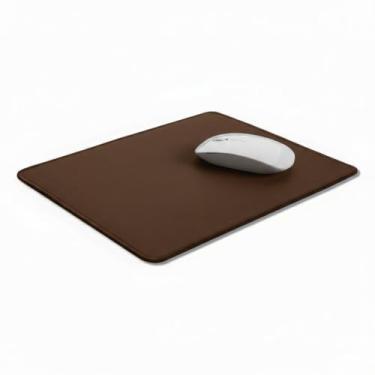 Imagem de Leatherific Mouse pads de couro genuíno de flor integral para laptop, computador, jogos, Apple executivo, mesa de trabalho, tapete de mouse feito à mão (marrom moreno, médio)
