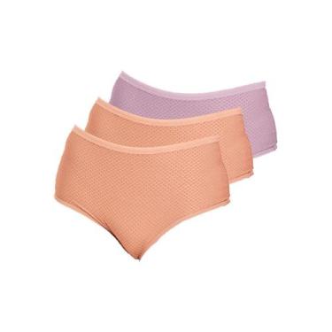 Imagem de Kit com 3 Calcinhas Alta Dilady 203203 Plus Size, Bege, 52