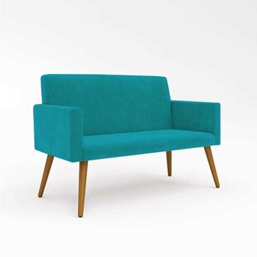Imagem de Sofá Namoradeira 2 Lugares - Balaqui Decor Cor:azul Turquesa