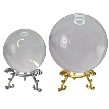 Imagem de Kit 2 Bolas de Cristal 6 cm e 8 cm Transparente com Base