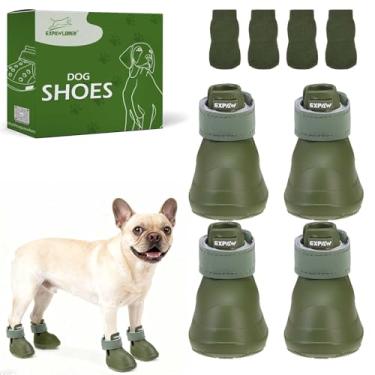 Imagem de EXPAWLORER Sapatos para cães pequenos, médios e grandes, botas de neve antiderrapantes à prova d'água para o inverno com meias, botas e protetores de patas fáceis de colocar e tirar, fácil de limpar