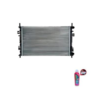 Imagem de Kit Radiador Ford Fiesta 2002/2010 Com Ar + Aditivo Radiador Radiex R1892 Rosa Pronto Uso