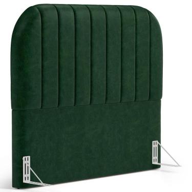 Imagem de Cabeceira Cama Box Queen Estofada Orgânica 160cm Alice W01 Couríssimo Verde - Lyam Decor