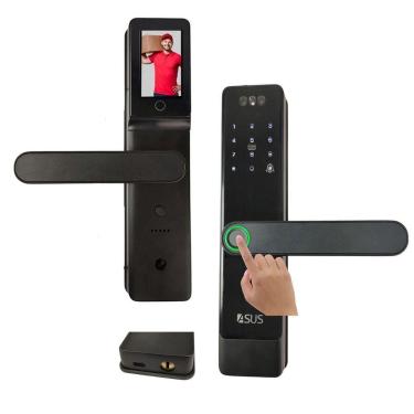 Imagem de Fechadura Digital Eletronica Porta Senha Wifi App Celular Biometria Facial Chave Bateria Casa Residencia Acesso Restrito