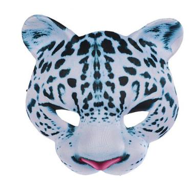 Imagem de Máscara Snow Leopard EVA com capa facial completa para Halloween Mardi