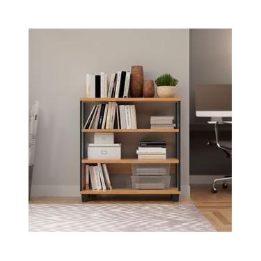 Imagem de Balcão 4 Prateleiras 89,5 x 29 x 92 cm Freijó/Preto Dalla Costa F23