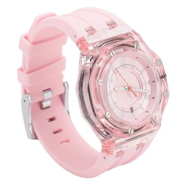 Imagem de Generic Relógio de Quartzo Infantil, Confortável 30m à Prova d'água, Janela de Calendário, Relógio Esportivo Infantil, Mostrador Grande para Uso Diário para Mulheres (Rosa)