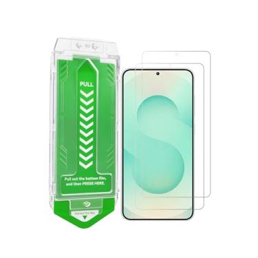 Imagem de Pacote com 2 protetores de tela de vidro temperado para Samsung Galaxy S25 Plus/S24 Plus [kit de alinhamento automático] [impressão digital 0,03s desbloqueada] 17 cm, transparente HD, antibolhas