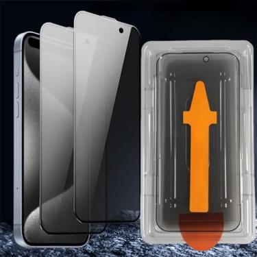 Imagem de 1 película protetora de tela de filtro de privacidade sem poeira para iPhone 17 Series película de vidro temperado de proteção de privacidade para iPhone 17