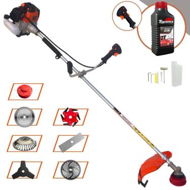 Imagem de Roçadeira Import Way IWRGM2T5X163 63cc 3HP Completa Com Carretel + Facas 2 Pontas, 3 Pontas, 6 Pontas, 40 e 80 Dentes de Vídea e Escova + Óleo Toyama