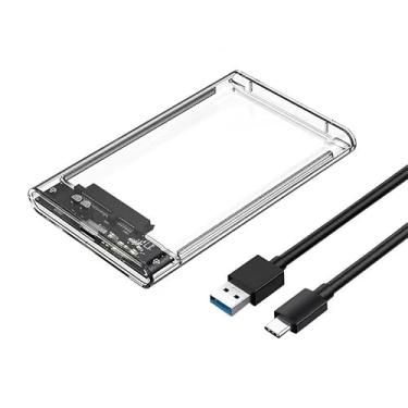 Imagem de Gabinete de disco rígido externo SATA para USB 3.1 de 2,5 polegadas – Capa sem ferramentas para HDD e SSD de 7 mm/9,5 mm, interface USB 3.1, transmissão rápida de dados com cabo