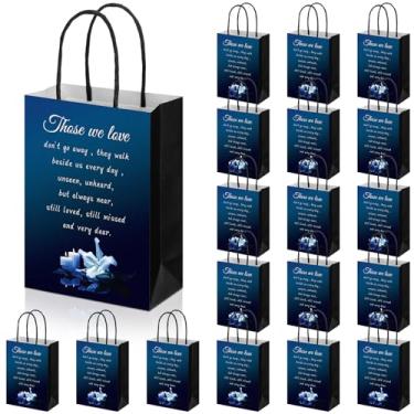 Imagem de Tinlade 18 peças de lembrancinhas de funeral para convidados sacos de presente de funeral com alças reutilizáveis impressão de lírio sacos de lembrancinha de simpatia presente de luto para celebração